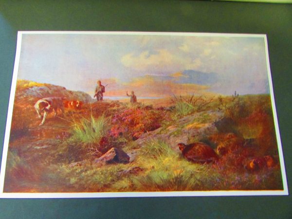 A captivating painting of a man and a dog on a hillside, from the 'Sporting Pictures' Messrs E W Savory Ltd Book.